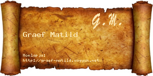 Graef Matild névjegykártya